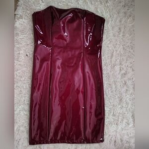 Fashion Nova Latex Strapless Dress